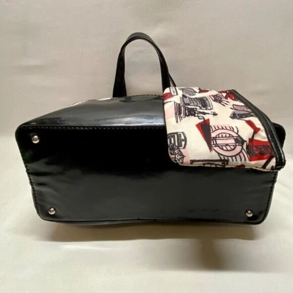 LULU by Lulu Guinness London Hand Bag Purse White Red Black Print Tote & Pouch - Picture 8 of 14